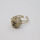 Sterling Silver Domed Filigree Open Back Dress Ring Vintage c1970 Size Q 1/2