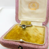Sterling Silver Birthday Ring With Quartz Vintage c1970 Size M
