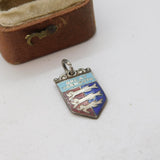 Sterling Silver Enamel Great Yarmouth Travel Shield Charm Pendant Vintage c1970