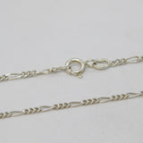 Sterling Silver Figaro Link Chain Necklace Vintage c1970 38cm Length