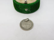 Sterling Silver George V Threepence Coin Charm Pendant Antique 1933