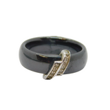 Sterling Silver & Tungsten Spinel Zigzag Front Dress Ring Modern c2000 Size H
