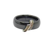 Sterling Silver & Tungsten Spinel Zigzag Front Dress Ring Modern c2000 Size H
