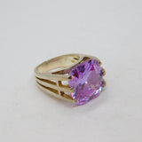 Sterling Silver Chunky Cushion Cut Amethyst Cocktail Ring Modern 2003 Size K