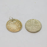 Sterling Silver George V Canadian 10 Cents Coin Charm Pendant Antique 1916