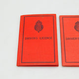 Pair of Antique Red Card Norfolk Council Driving Licences 1934-1939 Art Deco