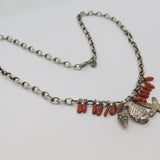 Sterling Silver Sea Theme Charms With Coral Studio Necklace Contemporary c2000