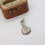 Sterling Silver Banjo Guitar Charm Pendant Vintage c1970
