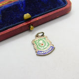 Sterling Silver and Enamel Hampshire Travel Shield Charm Pendant Vintage c1970