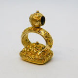 George III 9ct Gold Cased Carnelian 'JA' Monogram Seal Fob Antique c1820