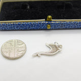Sterling Silver Leaping Dolphin Marine Charm Pendant Vintage c1970