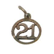 Sterling Silver 21st Birthday Charm Pendant Vintage c1970