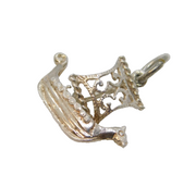Sterling Silver Viking Ship Charm Pendant Vintage c1970s