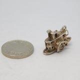 Sterling Silver Paddle Steamer Charm Pendant Vintage c1970s