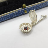 Sterling Silver Coal in the Saucepan Opening Charm Pendant Vintage c1970
