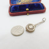 Nuvo Sterling Silver Long Frying Pan Charm Pendant Vintage c1970