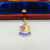 Sterling Silver and Coloured Enamel Travel Shield 'Looe' Charm Vintage c1970
