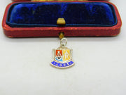 Sterling Silver and Coloured Enamel Travel Shield 'Looe' Charm Vintage c1970