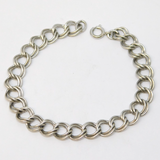 Sterling Silver Double Curb Link Chain Bracelet Vintage c1970