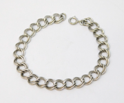 Sterling Silver Double Curb Link Chain Bracelet Vintage c1970