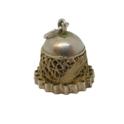 Sterling Silver Thimble Filigree Charm Pendant Vintage c1970s