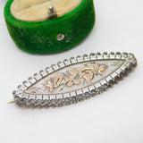 Victorian Gold & Sterling Silver Sweetheart Brooch Antique 1891 Birmingham