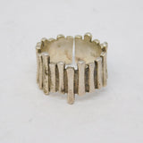 Studio Sterling Silver Modernist Pattern Dress Ring Vintage c1970s