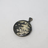 Japanese Sterling Silver & Niello Enamel Souvenir Locket Vintage c1950
