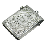 Victorian Sterling Silver Floral Pattern Vesta Case Antique 1899 Birmingham