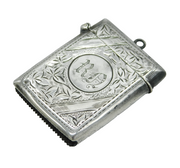 Victorian Sterling Silver Floral Pattern Vesta Case Antique 1899 Birmingham