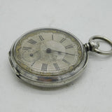 Victorian Sterling Silver Lake Scene Fusee Pocket Watch Antique 1879 London