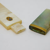 19th Century French Palais Royal Mother of Pearl & Gilt Sewing Etui Antique