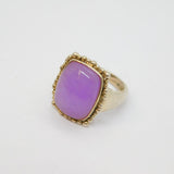 Sterling Silver Cabochon Light Amethyst Studio Dress Ring Vintage c1970 Size N