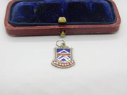 Sterling Silver & Enamel Monmouth Shield Charm Pendant Vintage c1970