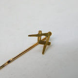 9ct Yellow Gold Masonic Compass Stick Pin Vintage 1986 Birmingham