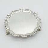 George II Sterling Silver Pie Crust Edge Salver Dish Antique 1735 London