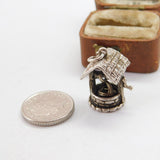 Sterling Silver Wishing Well Lucky Charm Pendant Vintage c1970