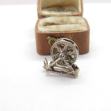 Sterling Silver Water Mill Charm Pendant Vintage c1970