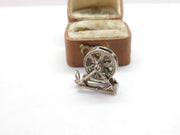 Sterling Silver Water Mill Charm Pendant Vintage c1970