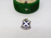 Sterling Silver Enamel Scotland Charm Pendant Vintage c1970