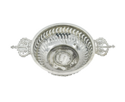 George V Sterling Silver Coin Set Crown Handle Coronation Bowl Antique 1910