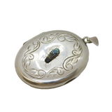 Sterling Silver & Shibayama Insect Locket Pendant Vintage Birmingham