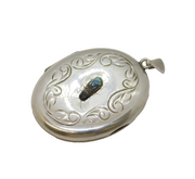 Sterling Silver & Shibayama Insect Locket Pendant Vintage Birmingham