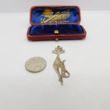 Sterling Silver Alley Cat Silhouette Charm Pendant Vintage c1970