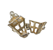 Sterling Silver Opening Lantern Charm Pendant Vintage c1970