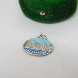 Sterling Silver & Enamel Caernarvon Charm Pendant Vintage c1970