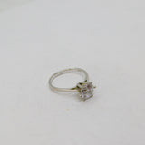 Sterling Silver Paste Solitaire Engagement Band Ring Modern c1990 Size P
