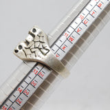 Sterling Silver Chunky Skull & Cross Biker Style Ring Vintage c1970 Size Z