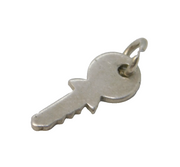 Sterling Silver Little Key Charm Pendant Vintage c1970
