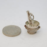 Sterling Silver Champagne Ice Bucket Charm Pendant Vintage c1970s